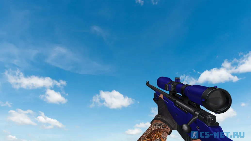 Пак моделей оружия «Blue Weapons With Tattoo» для CS 1.6 (AWP)