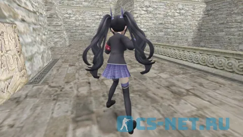 Модель персонажа «Noire (Нуар)» из аниме "Альтернативная игра богов (Game Neptune)" для CS 1.6 (вид сзади)