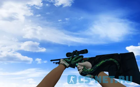 Пак моделей оружия «С мотоциклетными перчатками Мята» для CS 1.6 (AWP)