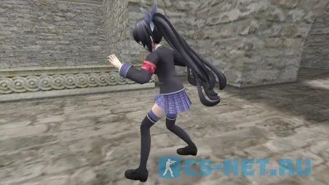 Модель персонажа «Noire (Нуар)» из аниме "Альтернативная игра богов (Game Neptune)" для CS 1.6 (вид сбоку)