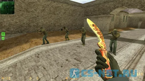 Counter-Strike 1.8 со скинами из CS:GO (нож кукри)