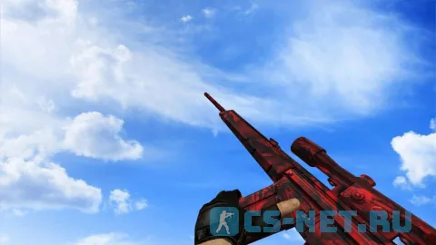 Модель «G3SG1 в красном камуфляже» для CS 1.6 (скрин 2)