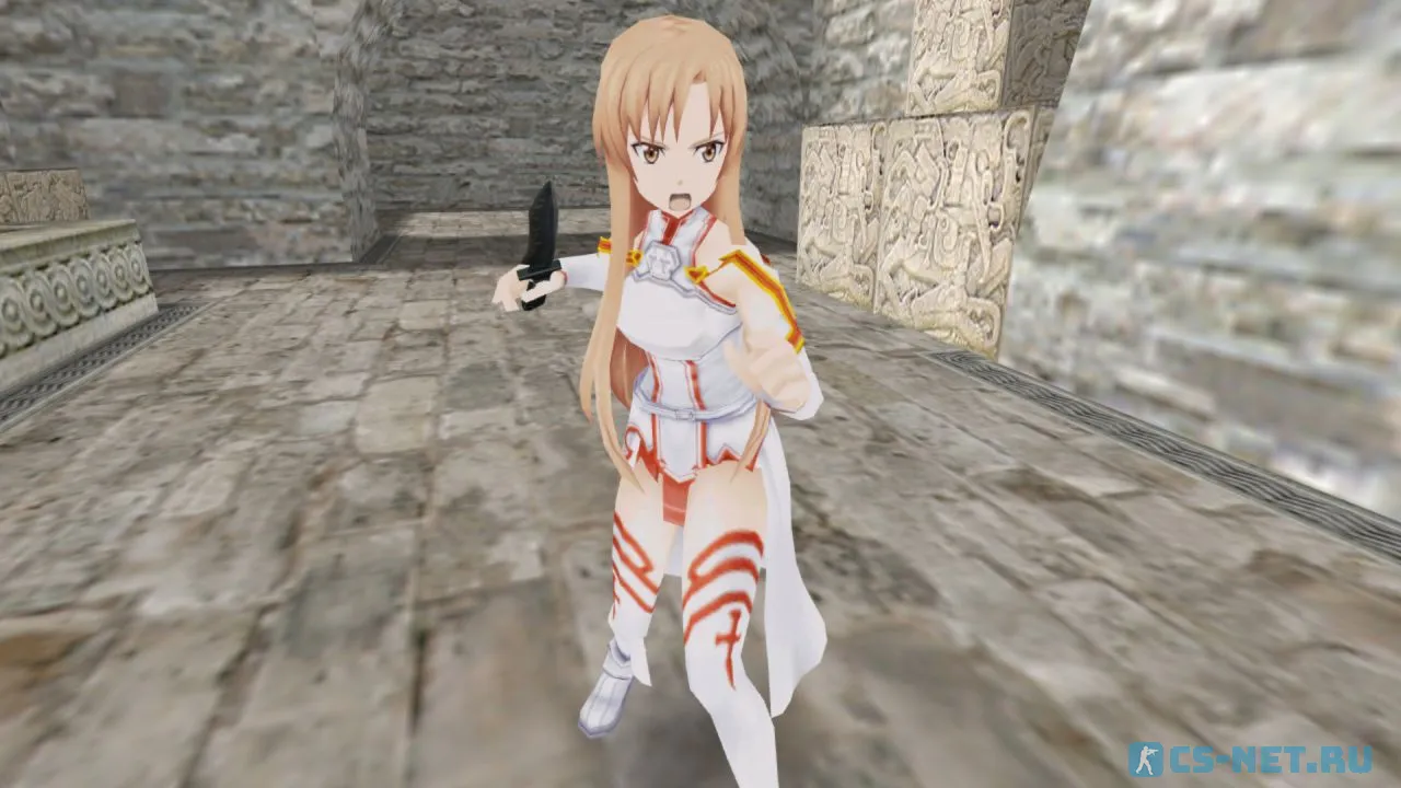 Модель персонажа «Asuna Yuuki (Асуна Юки)» из аниме "Мастера Меча Онлайн (Sword Art Online)" для CS 1.6 (эмоция 3)