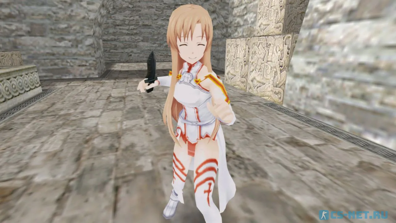 Модель персонажа «Asuna Yuuki (Асуна Юки)» из аниме "Мастера Меча Онлайн (Sword Art Online)" для CS 1.6 (эмоция 5)