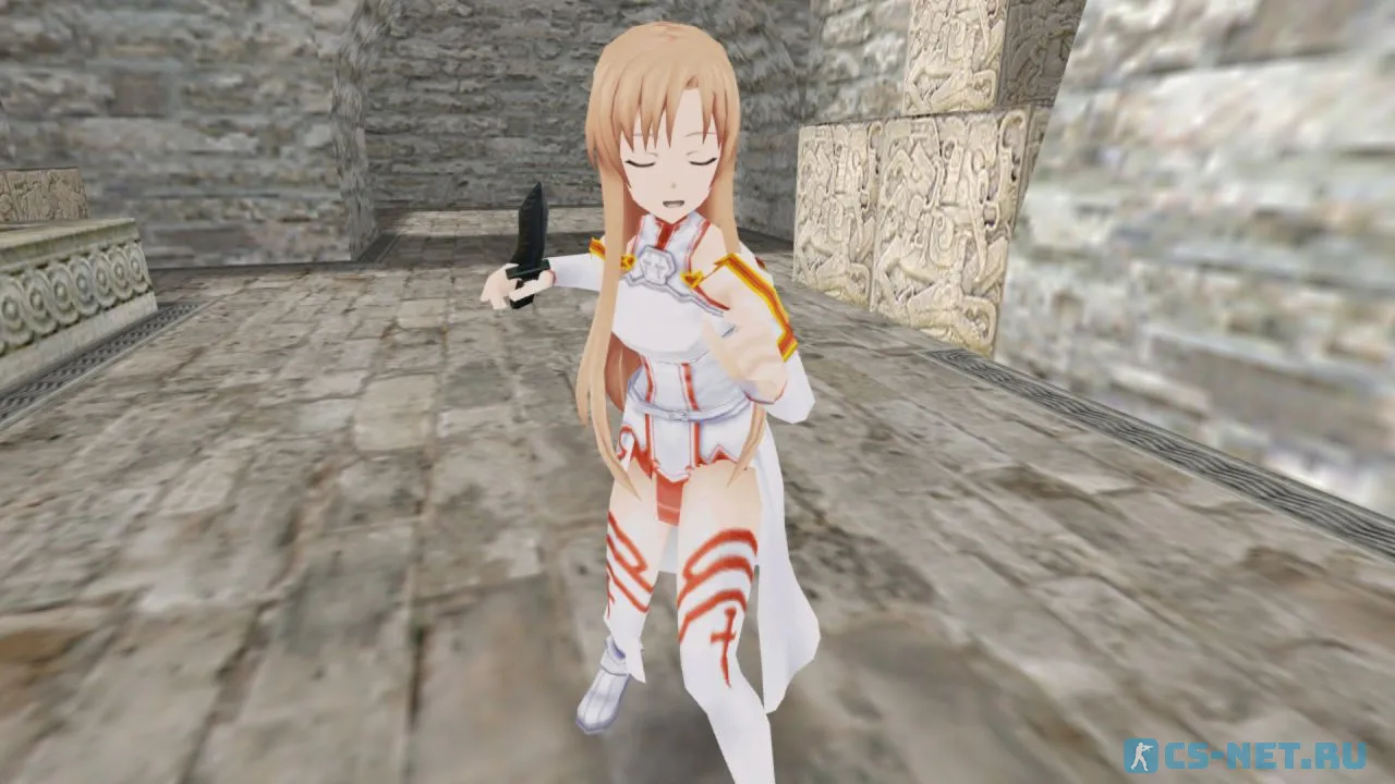 Модель персонажа «Asuna Yuuki (Асуна Юки)» из аниме "Мастера Меча Онлайн (Sword Art Online)" для CS 1.6 (эмоция 4)