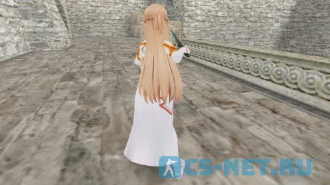 Модель персонажа «Asuna Yuuki (Асуна Юки)» из аниме "Мастера Меча Онлайн (Sword Art Online)" для CS 1.6 (вид сзади)