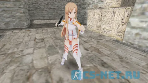 Модель персонажа «Asuna Yuuki (Асуна Юки)» из аниме "Мастера Меча Онлайн (Sword Art Online)" для CS 1.6 (вид спереди)