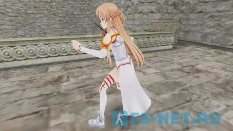 Модель персонажа «Asuna Yuuki (Асуна Юки)» из аниме "Мастера Меча Онлайн (Sword Art Online)" для CS 1.6 (вид сбоку)