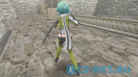 Модель персонажа «Shino Asada (Сино Асада)» из аниме "Мастера Меча Онлайн (Sword Art Online)" для CS 1.6 (вид сзади)