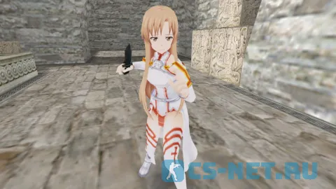 Модель персонажа «Asuna Yuuki (Асуна Юки)» из аниме "Мастера Меча Онлайн (Sword Art Online)" для CS 1.6 (эмоция 2)