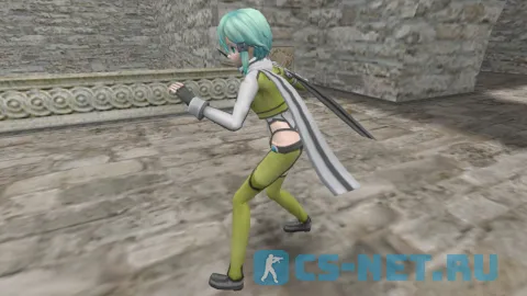 Модель персонажа «Shino Asada (Сино Асада)» из аниме "Мастера Меча Онлайн (Sword Art Online)" для CS 1.6 (вид сбоку)