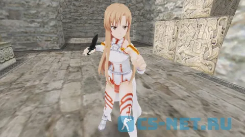 Модель персонажа «Asuna Yuuki (Асуна Юки)» из аниме "Мастера Меча Онлайн (Sword Art Online)" для CS 1.6 (эмоция 1)
