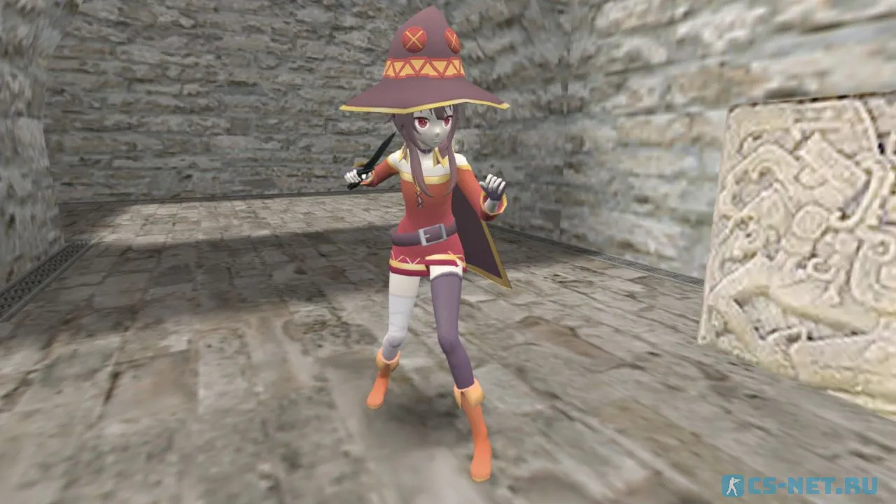 Модель персонажа «Megumin (Мэгумин)» из аниме "Этот замечательный мир! (Konosuba)" для CS 1.6 (вид спереди)