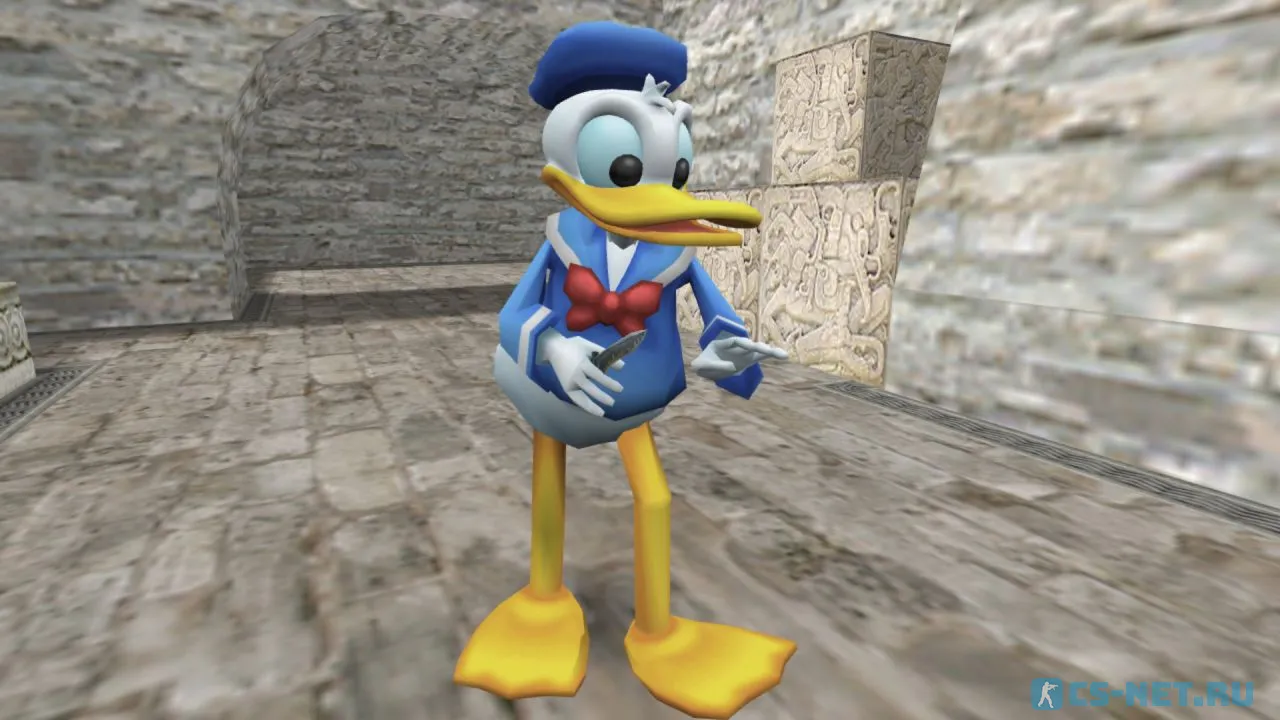 Модель персонажа «Donald Duck (Дональд Дак)» герой мультфильмов студии «Walt Disney» для CS 1.6 (вид спереди)