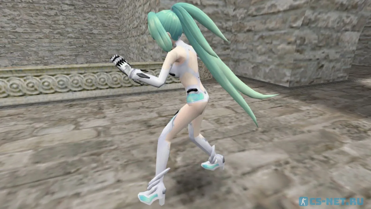 Модель персонажа «Vert (GreenHeart)» из игры и аниме "Альтернативная игра богов (Hyperdimension Neptunia)" для CS 1.6 (вид сбоку)