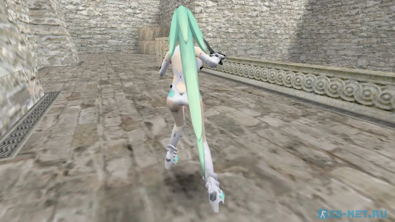 Модель персонажа «Vert (GreenHeart)» из игры и аниме "Альтернативная игра богов (Hyperdimension Neptunia)" для CS 1.6 (вид сзади)