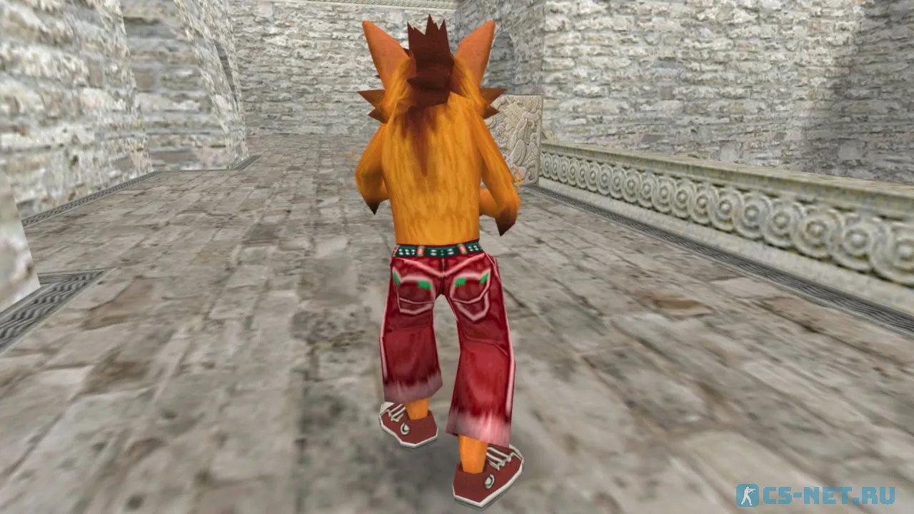 Модель персонажа «Crash Bandicoot (Крэш Бандикут)» из игры "Crash Bandicoot" для CS 1.6 (вид сзади)