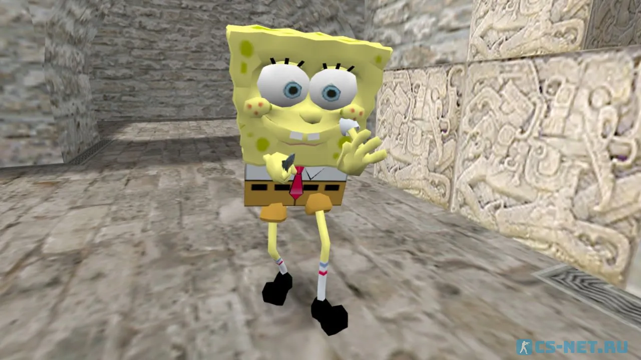 Модель персонажа «SpongeBob (СпанчБоб)» из мультсериала "Губка Боб квадратные штаны" для CS 1.6 (вид спереди)