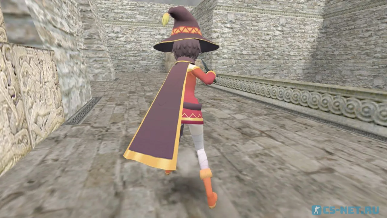 Модель персонажа «Megumin (Мэгумин)» из аниме "Этот замечательный мир! (Konosuba)" для CS 1.6 (вид сзади)