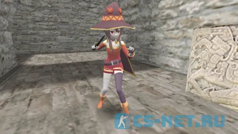 Модель персонажа «Megumin (Мэгумин)» из аниме "Этот замечательный мир! (Konosuba)" для CS 1.6 (вид спереди)