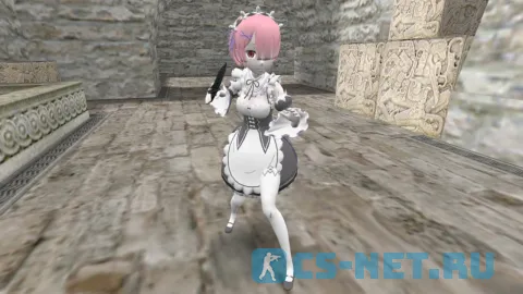 Модель Ram (Рам) из аниме "Re:Zero. Жизнь с нуля в альтернативном мире" для CS 1.6 (вид спереди)