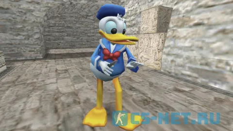 Модель персонажа «Donald Duck (Дональд Дак)» герой мультфильмов студии «Walt Disney» для CS 1.6 (вид спереди)