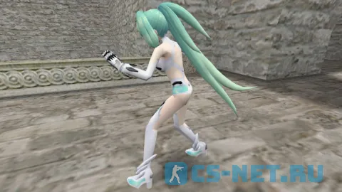 Модель персонажа «Vert (GreenHeart)» из игры и аниме "Альтернативная игра богов (Hyperdimension Neptunia)" для CS 1.6 (вид сбоку)