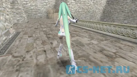 Модель персонажа «Vert (GreenHeart)» из игры и аниме "Альтернативная игра богов (Hyperdimension Neptunia)" для CS 1.6 (вид сзади)
