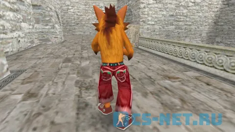 Модель персонажа «Crash Bandicoot (Крэш Бандикут)» из игры "Crash Bandicoot" для CS 1.6 (вид сзади)