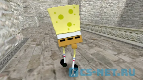 Модель персонажа «SpongeBob (СпанчБоб)» из мультсериала "Губка Боб квадратные штаны" для CS 1.6 (вид сзади)
