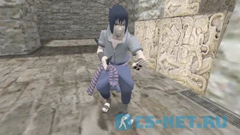 Модель персонажа «Saske (Саске)» из аниме "Наруто: Ураганные хроники (Naruto: Shippuuden)" для CS 1.6 (вид спереди)