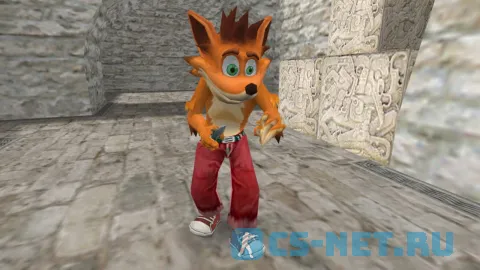 Модель персонажа «Crash Bandicoot (Крэш Бандикут)» из игры "Crash Bandicoot" для CS 1.6 (вид спереди)