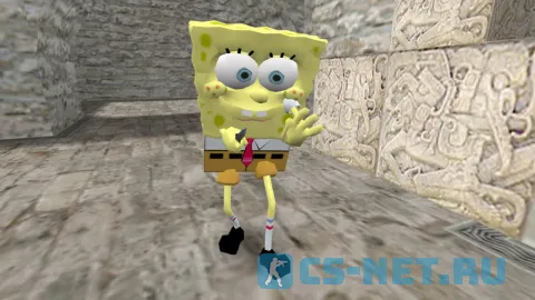 Модель персонажа «SpongeBob (СпанчБоб)» из мультсериала "Губка Боб квадратные штаны" для CS 1.6 (вид спереди)