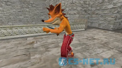 Модель персонажа «Crash Bandicoot (Крэш Бандикут)» из игры "Crash Bandicoot" для CS 1.6 (вид сбоку)