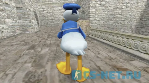 Модель персонажа «Donald Duck (Дональд Дак)» герой мультфильмов студии «Walt Disney» для CS 1.6 (вид сзади)