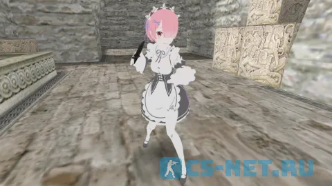 Модель Ram (Рам) из аниме "Re:Zero. Жизнь с нуля в альтернативном мире" для CS 1.6 (flat версия)