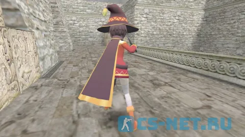 Модель персонажа «Megumin (Мэгумин)» из аниме "Этот замечательный мир! (Konosuba)" для CS 1.6 (вид сзади)