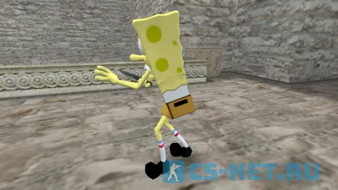 Модель персонажа «SpongeBob (СпанчБоб)» из мультсериала "Губка Боб квадратные штаны" для CS 1.6 (вид сбоку)