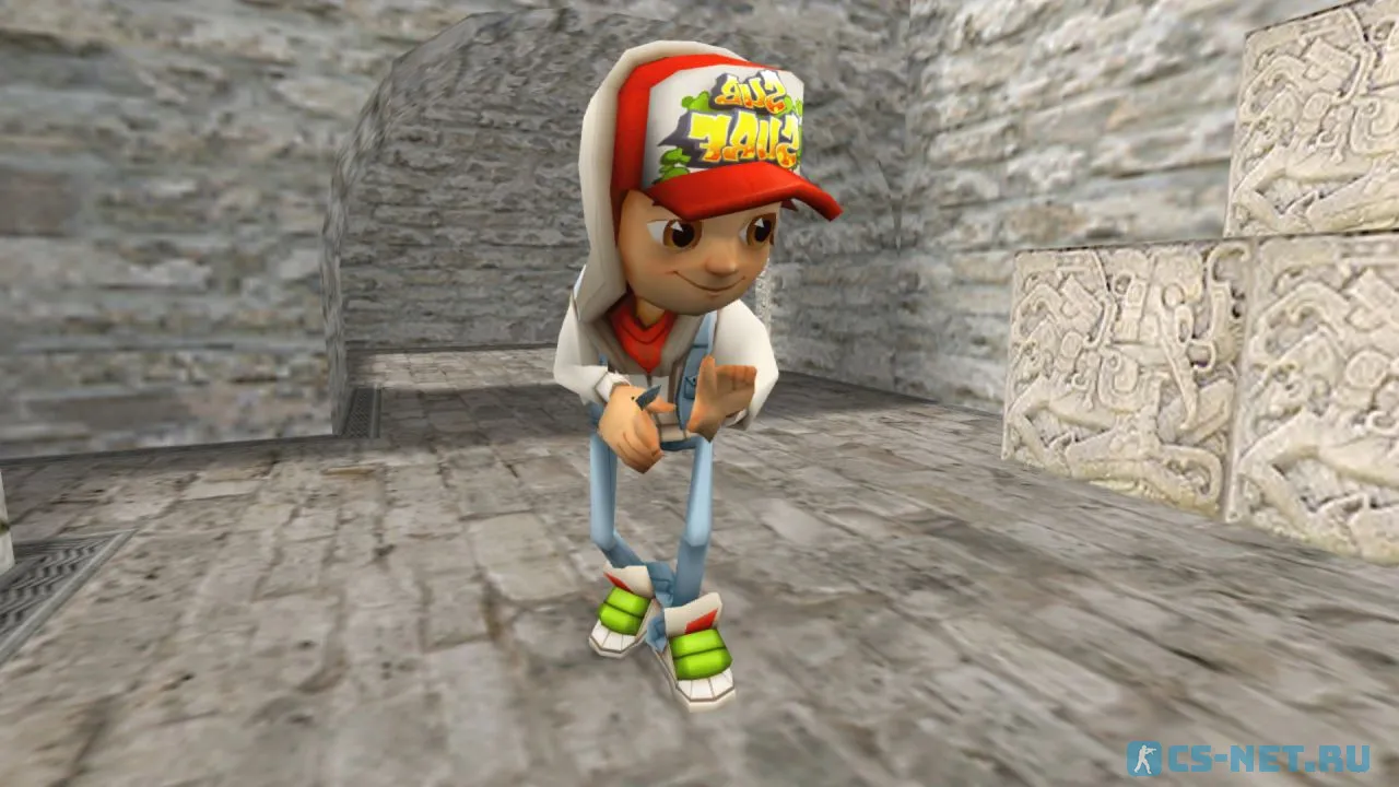 Модель персонажа «Jake (Джейк)» из игры "Subway Surfers" для CS 1.6 (вид спереди)