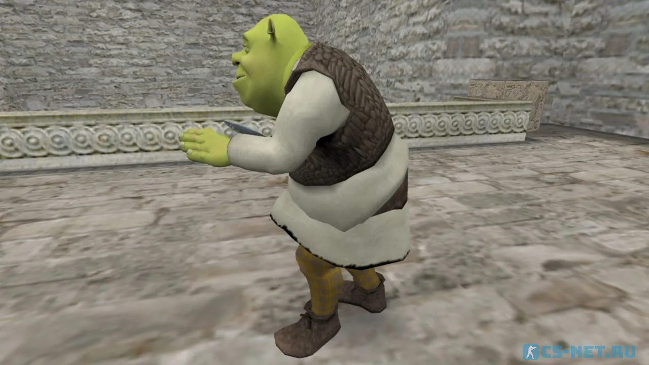Модель персонажа «Shrek (Шрек)» из мультфильма «Шрек» для CS 1.6 (вид сбоку)