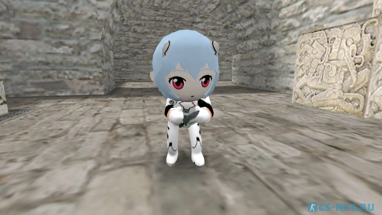 Модель персонажа «Rei Plush» из аниме "Евангелион" для CS 1.6 (вид спереди)