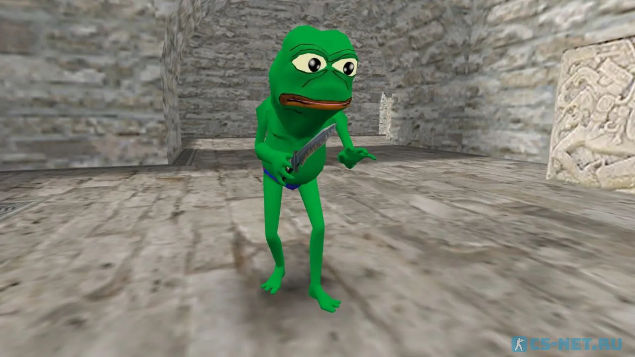 Модель персонажа «Pepe the Frog (Лягушонок Пепе)» популярный интернет-мем для CS 1.6 (вид спереди)