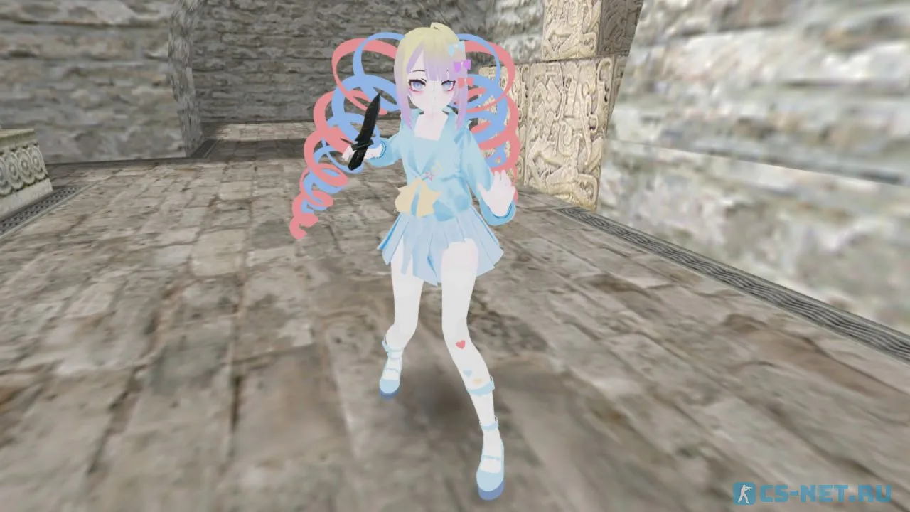 Модель персонажа «OMGkawaiiAngel-chan (Амэ-чан)» из игры «Needy Girl Overdose» для CS 1.6 (вид спереди)