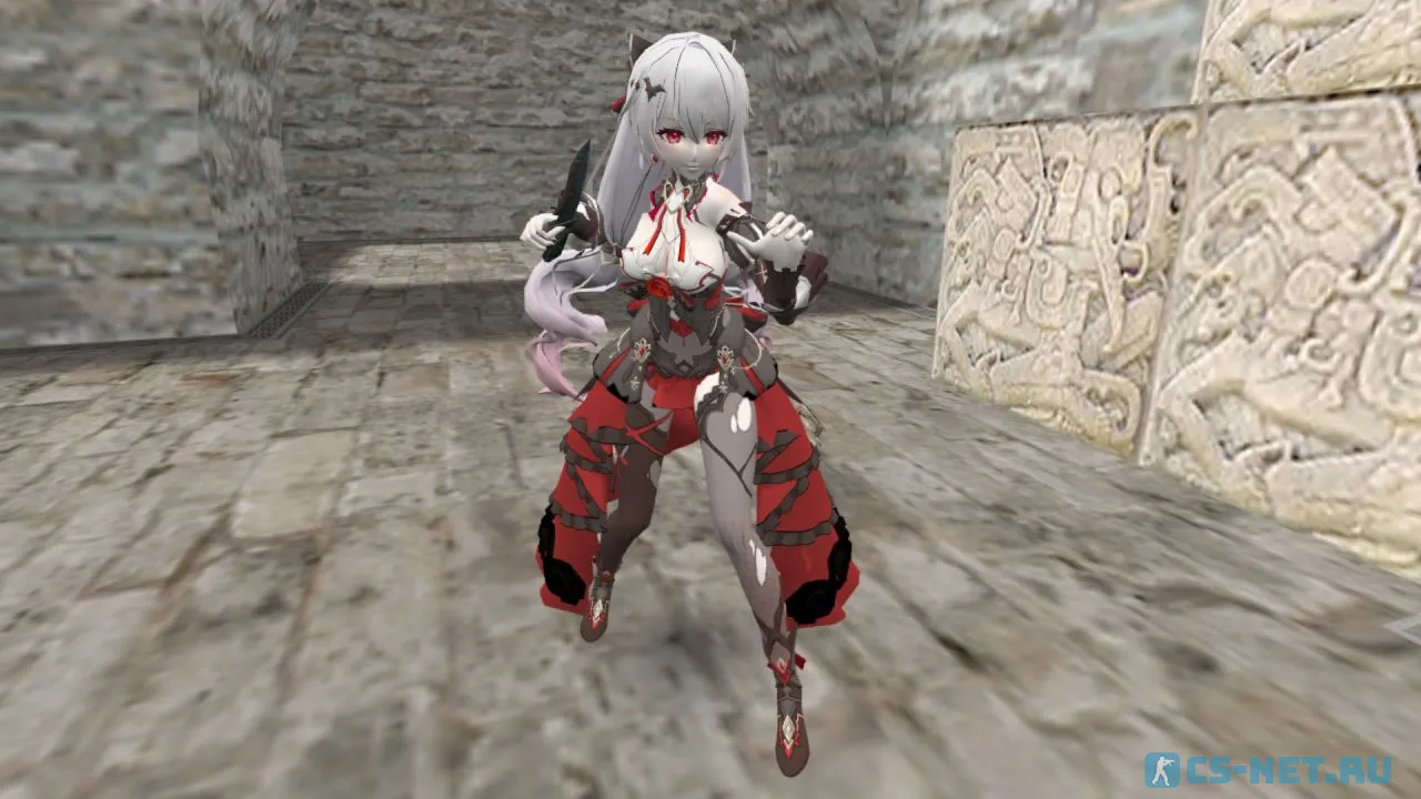 Модель персонажа «Luna Kindred» из игры "Honkai Impact 3" для CS 1.6 (вид спереди)