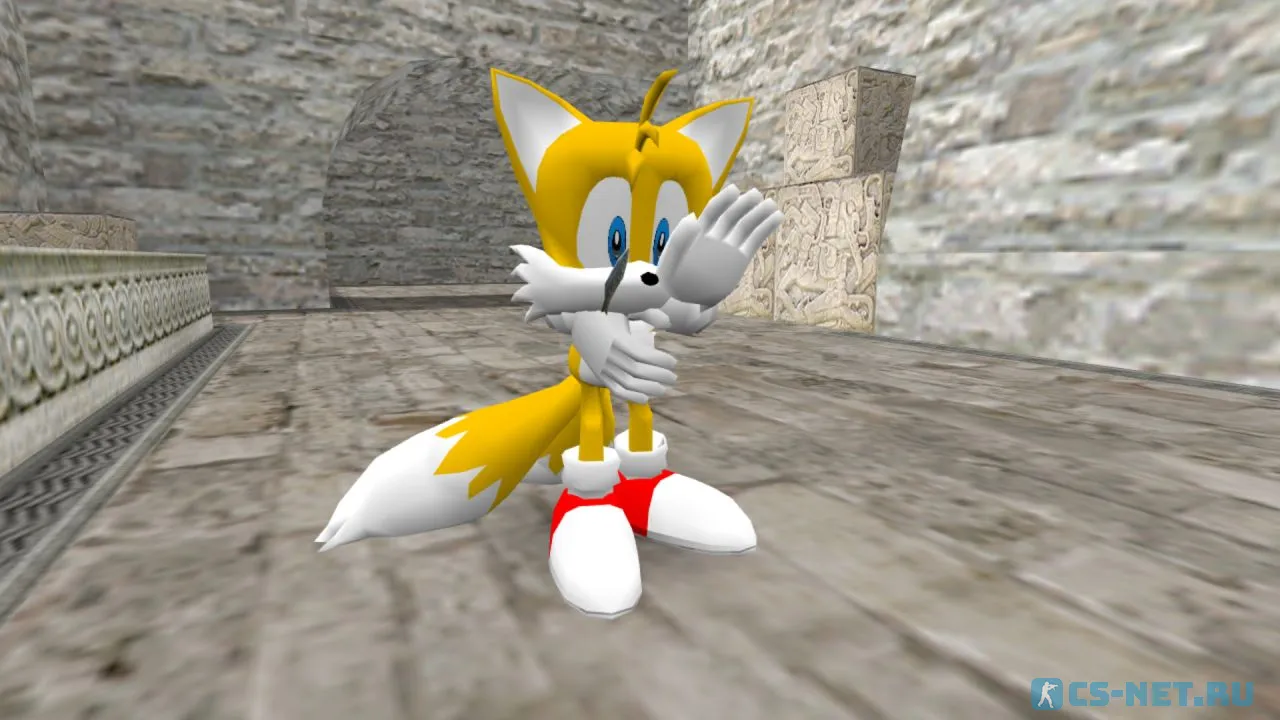 Модель персонажа «Tails (Тейлз)» из видеоигр и мультфильмов «Sonic the Hedgehog» для CS 1.6 (вид спереди)