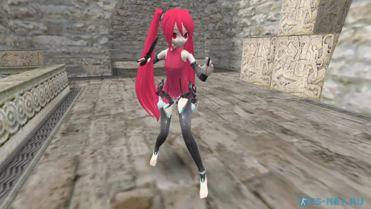 Модель персонажа «Miku Hatsune (Мику Хацунэ) (TT/CT)» для CS 1.6 (вид спереди ТТ)