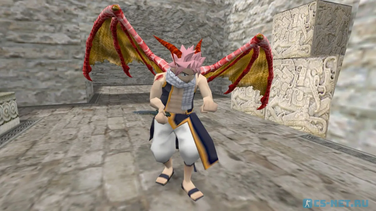 Модель персонажа «Natsu Dragneel (Нацу Драгнил)» из аниме "Fairy Tail" для CS 1.6 (вид спереди)