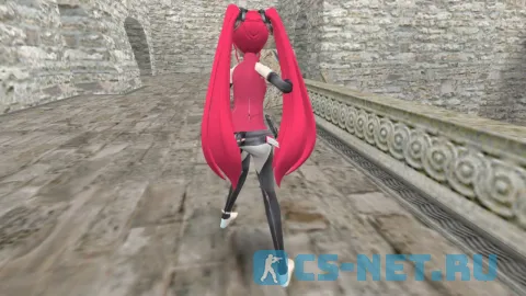 Модель персонажа «Miku Hatsune (Мику Хацунэ) (TT/CT)» для CS 1.6 (вид сзади ТТ)