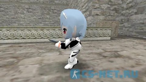 Модель персонажа «Rei Plush» из аниме "Евангелион" для CS 1.6 (вид сбоку)