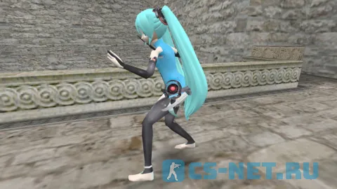 Модель персонажа «Miku Hatsune (Мику Хацунэ) (TT/CT)» для CS 1.6 (вид сбоку КТ)